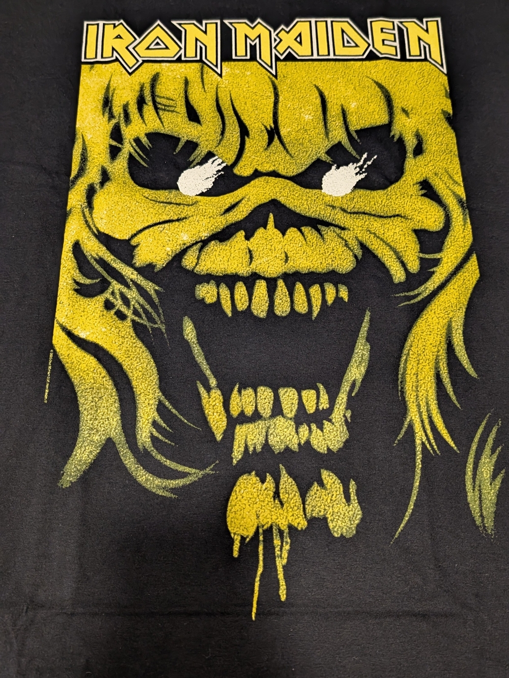 Iron Maiden Eddie Graphic T-Shirt Men's Large Black Yellow 2023 Band Tee - Picture 3 of 4